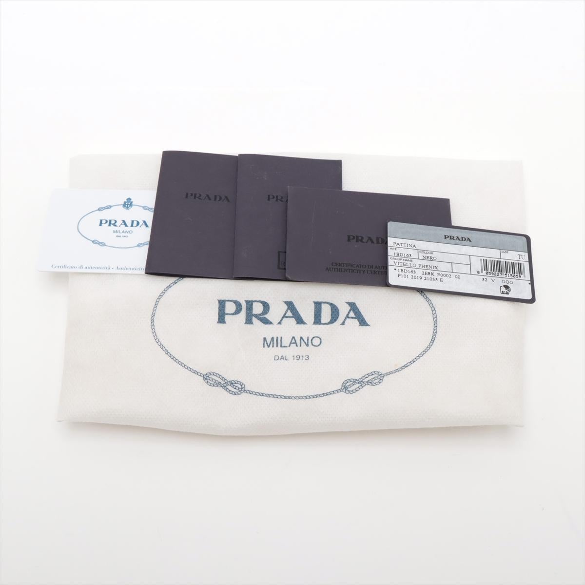 Prada Vitello Leather Crossbody Bag Black 6