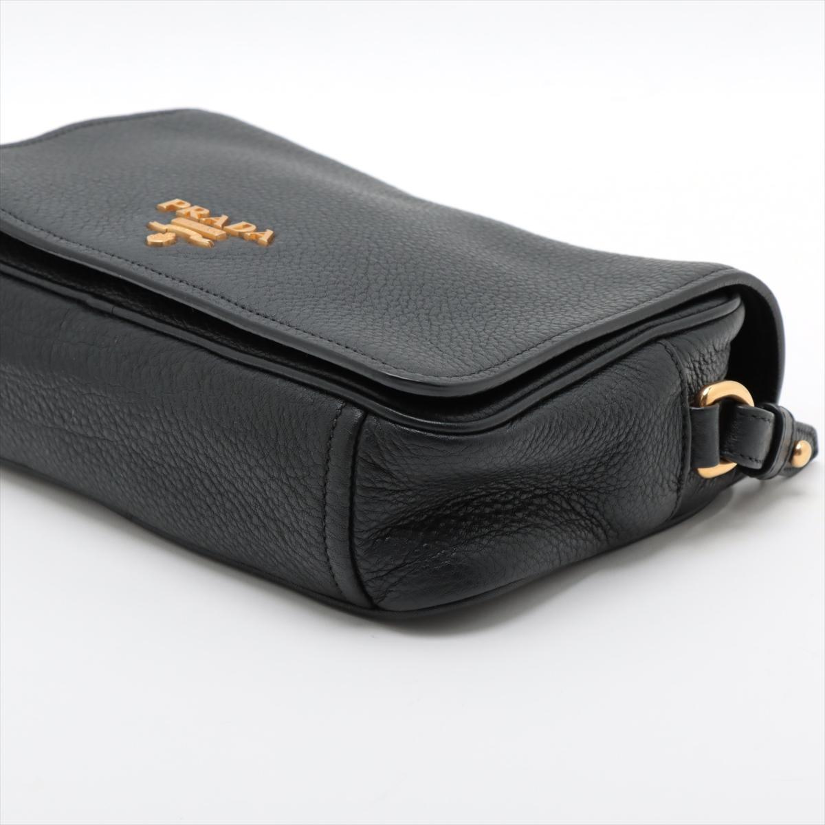 Women's Prada Vitello Leather Crossbody Bag Black
