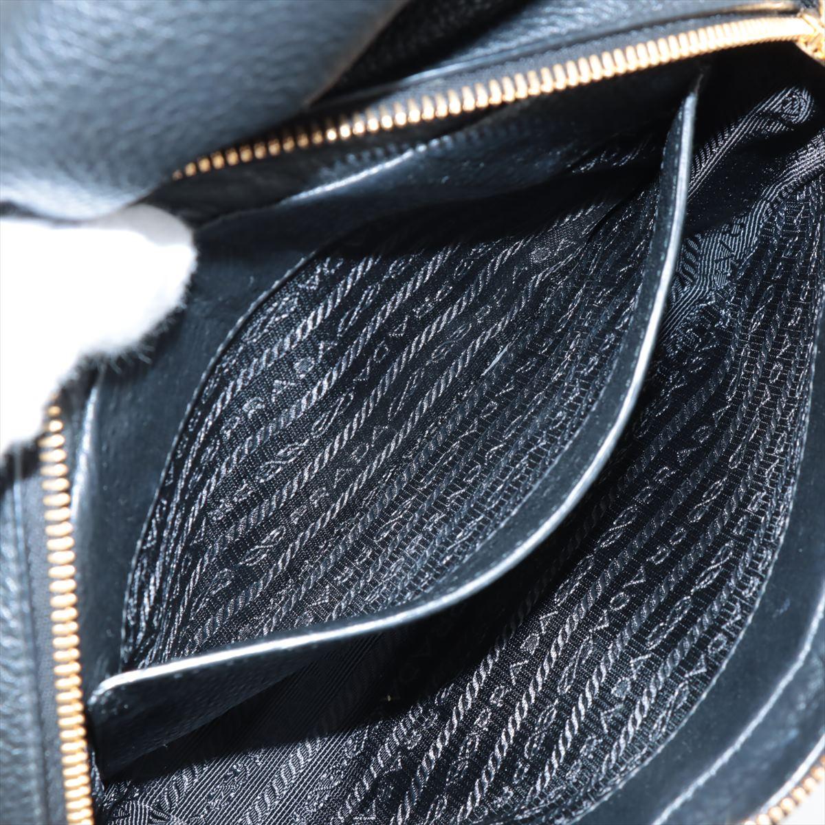 Prada Vitello Leather Crossbody Bag Black 4