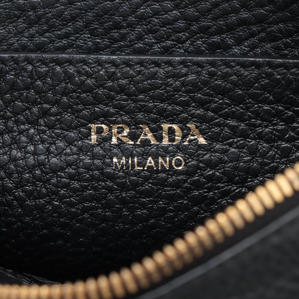 Prada Vitello Leather Crossbody Bag Black 5