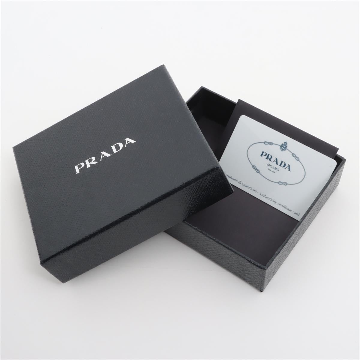 Prada Vitello Move Leather Compact Wallet Blue For Sale 5