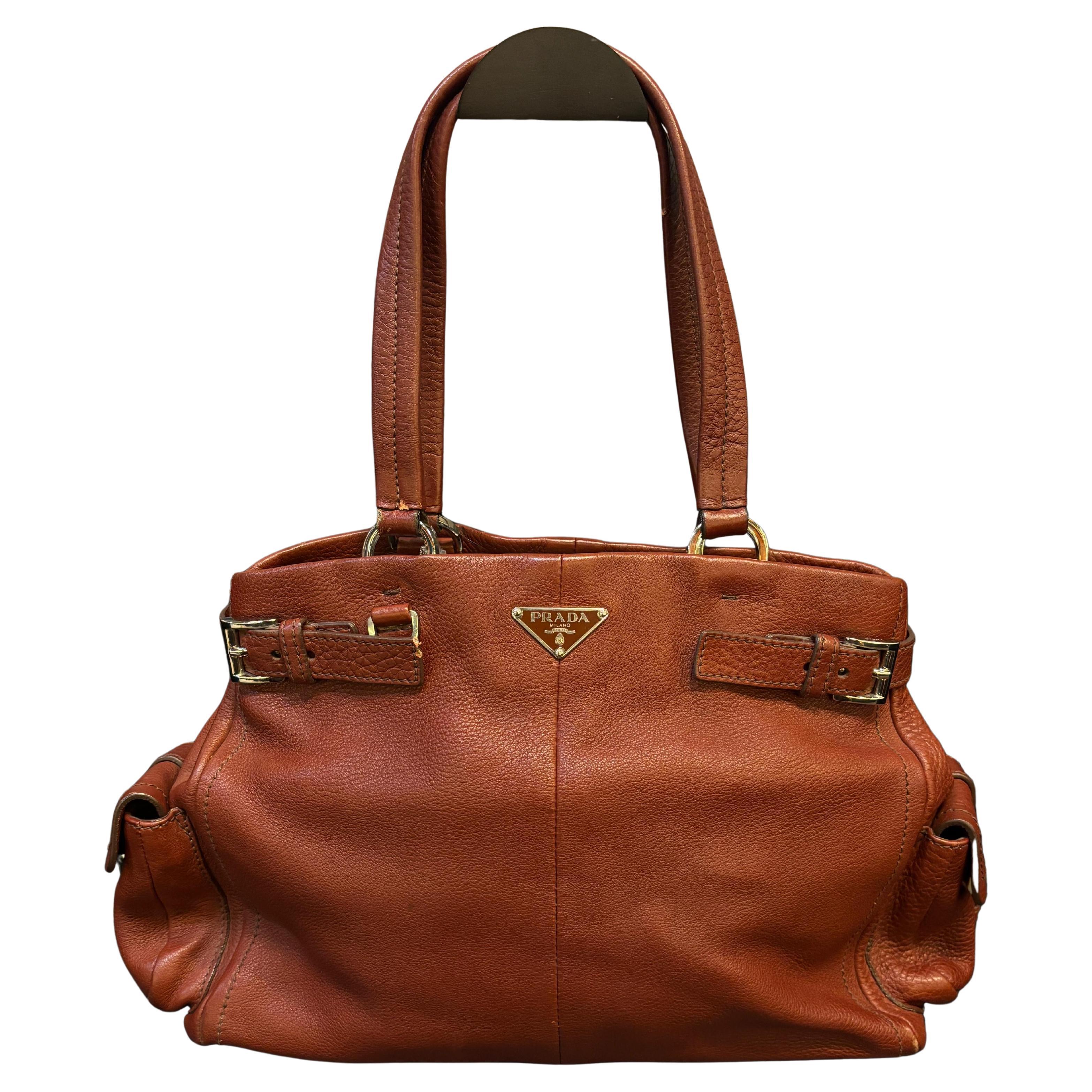 Prada Vitello Red Cargo Tote