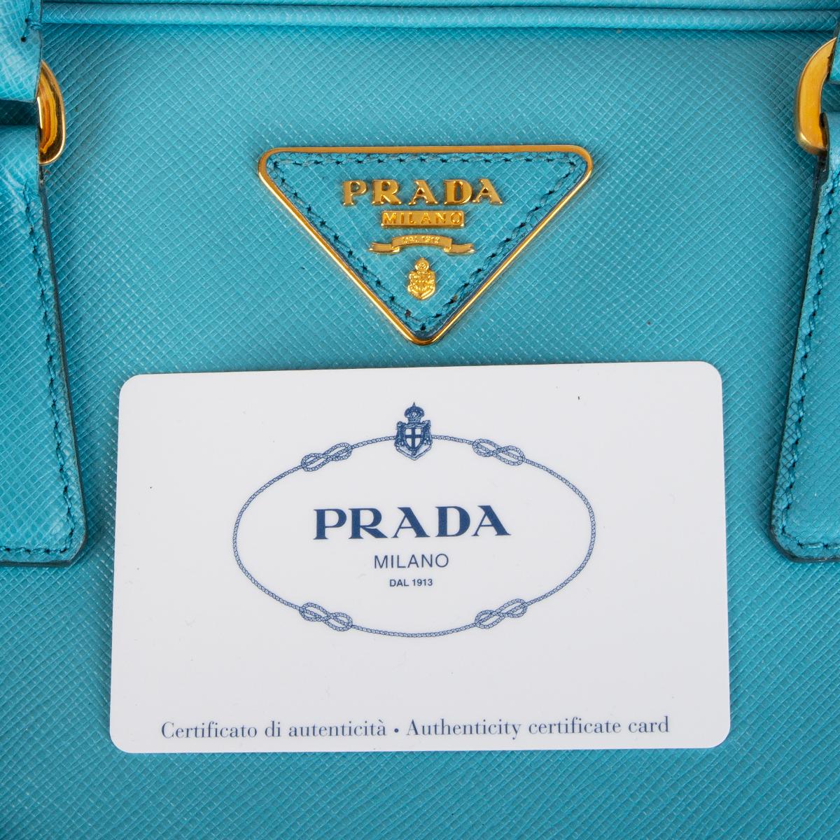 PRADA Voyage blue Suffiano Lux leather BL0095 SCARLATTO Shoulder Bag In Good Condition In Zürich, CH