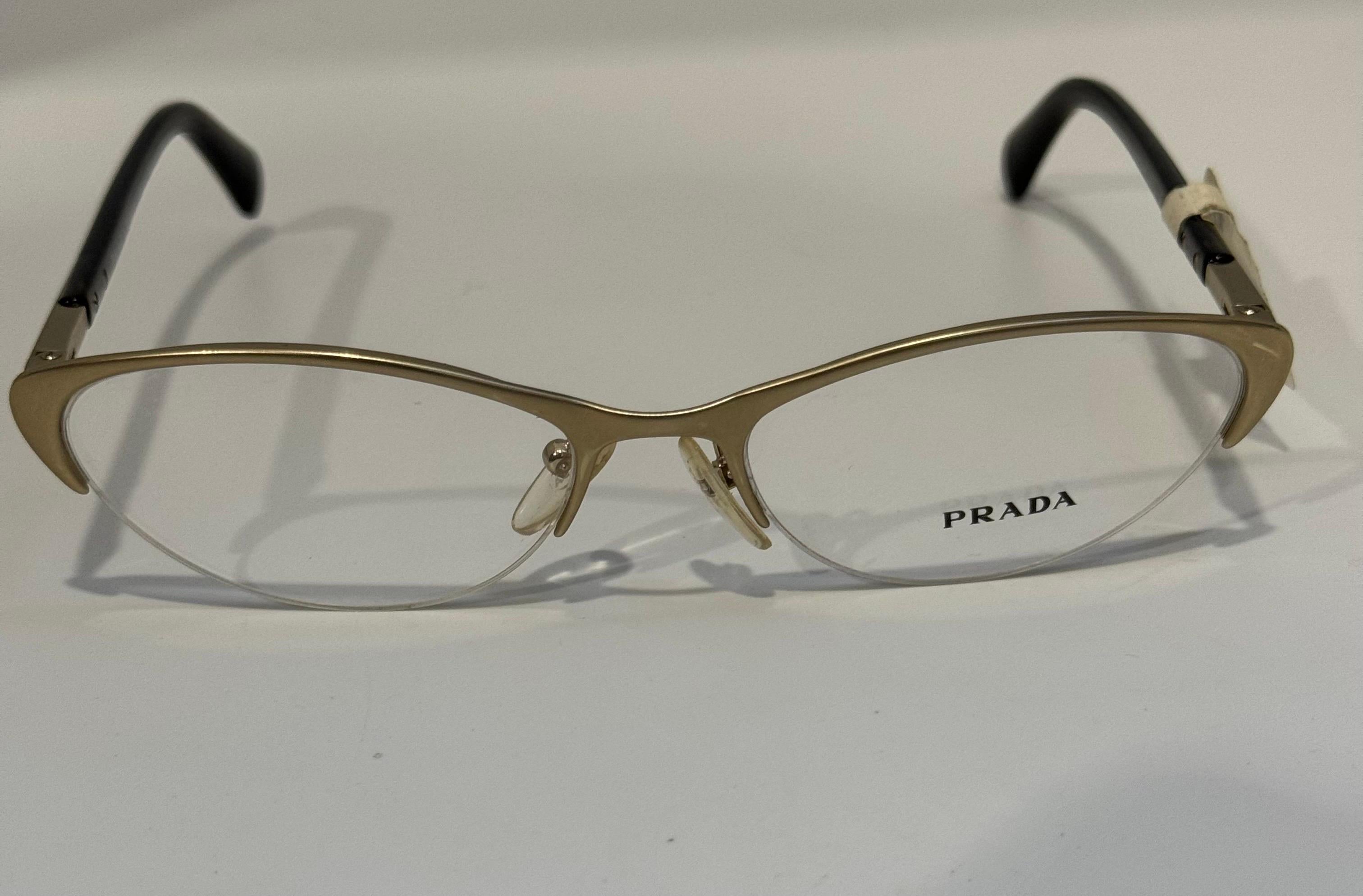PRADA VPR 54P EAG-101 Cat Eye Eyeglasses Frames Matte Gold/Tortoise  For Sale 6