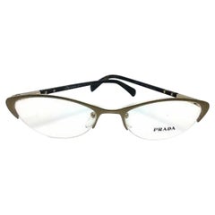 PRADA VPR 54P EAG-101 Cat Eye Eyeglasses Frames Matte Gold/Tortoise
