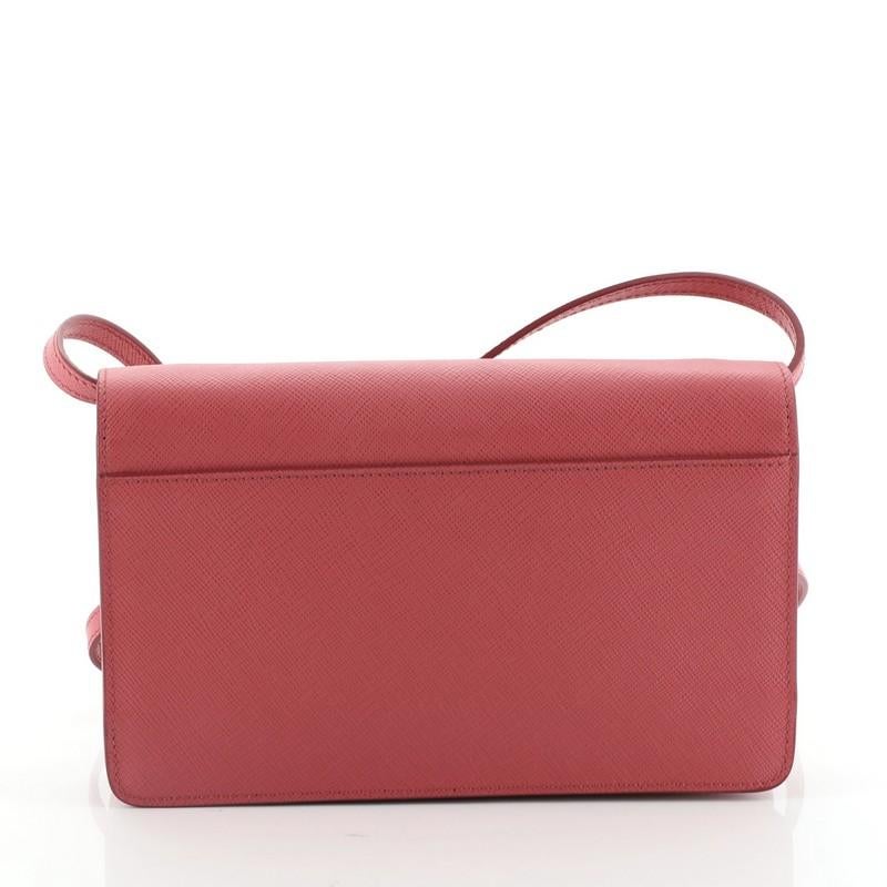 Pink Prada Wallet Crossbody Saffiano Leather