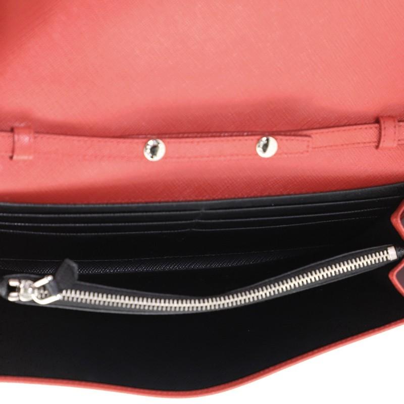 Prada Wallet On Chain Grommet Embellished Leather  In Good Condition In NY, NY