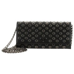 Prada Wallet on Chain Grommet Embellished Leather