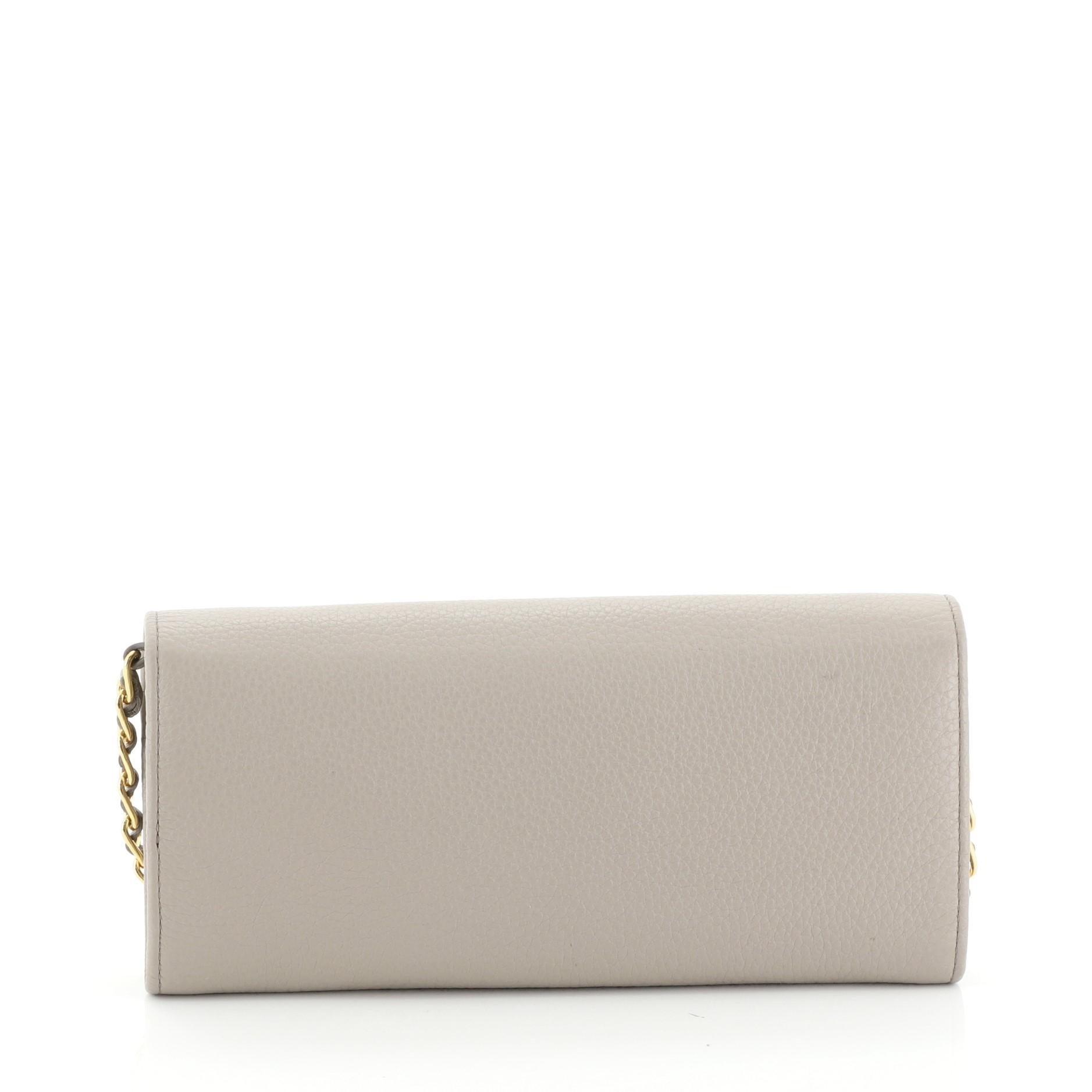 Beige Prada Wallet on Chain Leather