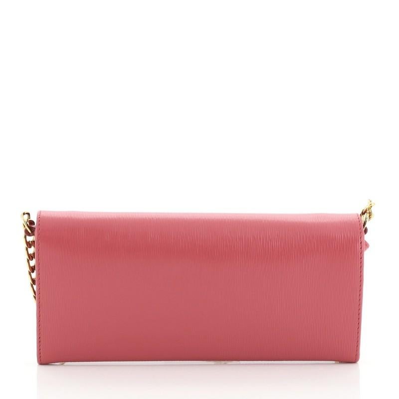 prada pink wallet on chain
