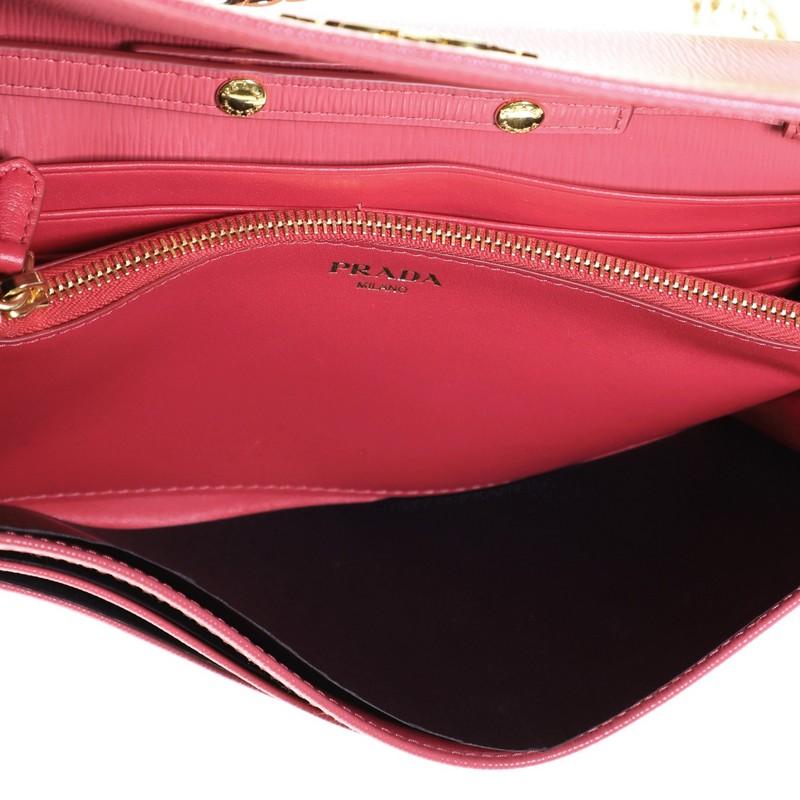 Pink Prada Wallet on Chain Leather