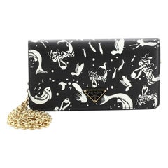 Prada  Wallet on Chain Printed Saffiano Leather
