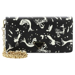 Prada Wallet on Chain Printed Saffiano Leather