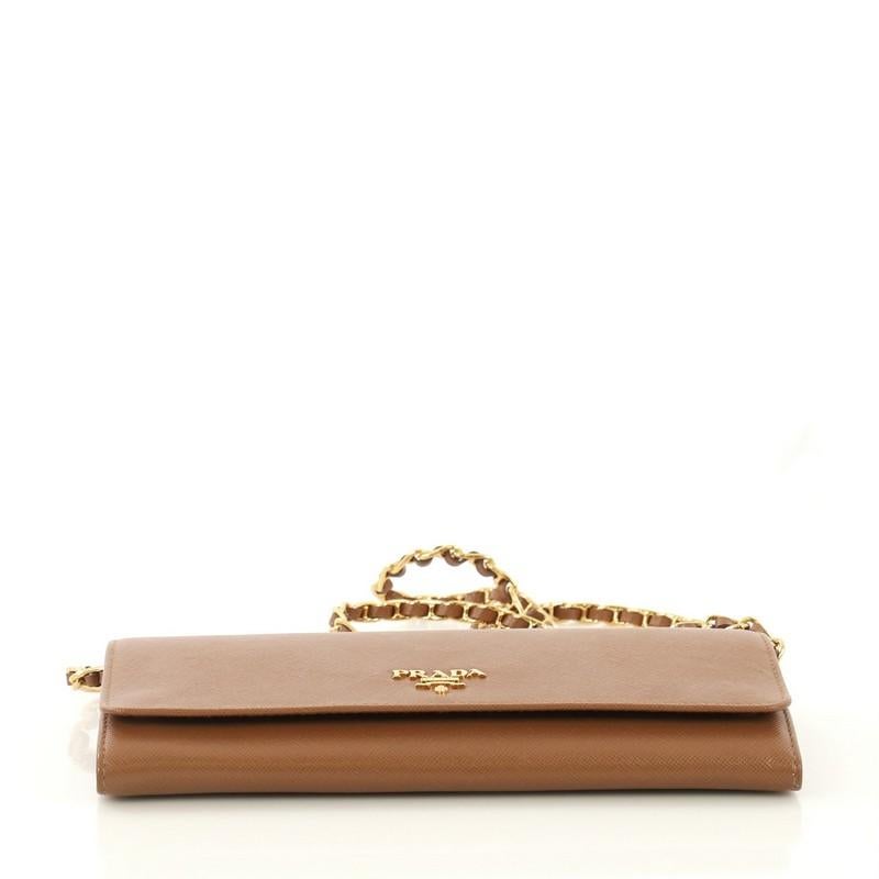Prada Wallet on Chain Saffiano Leather In Excellent Condition In NY, NY