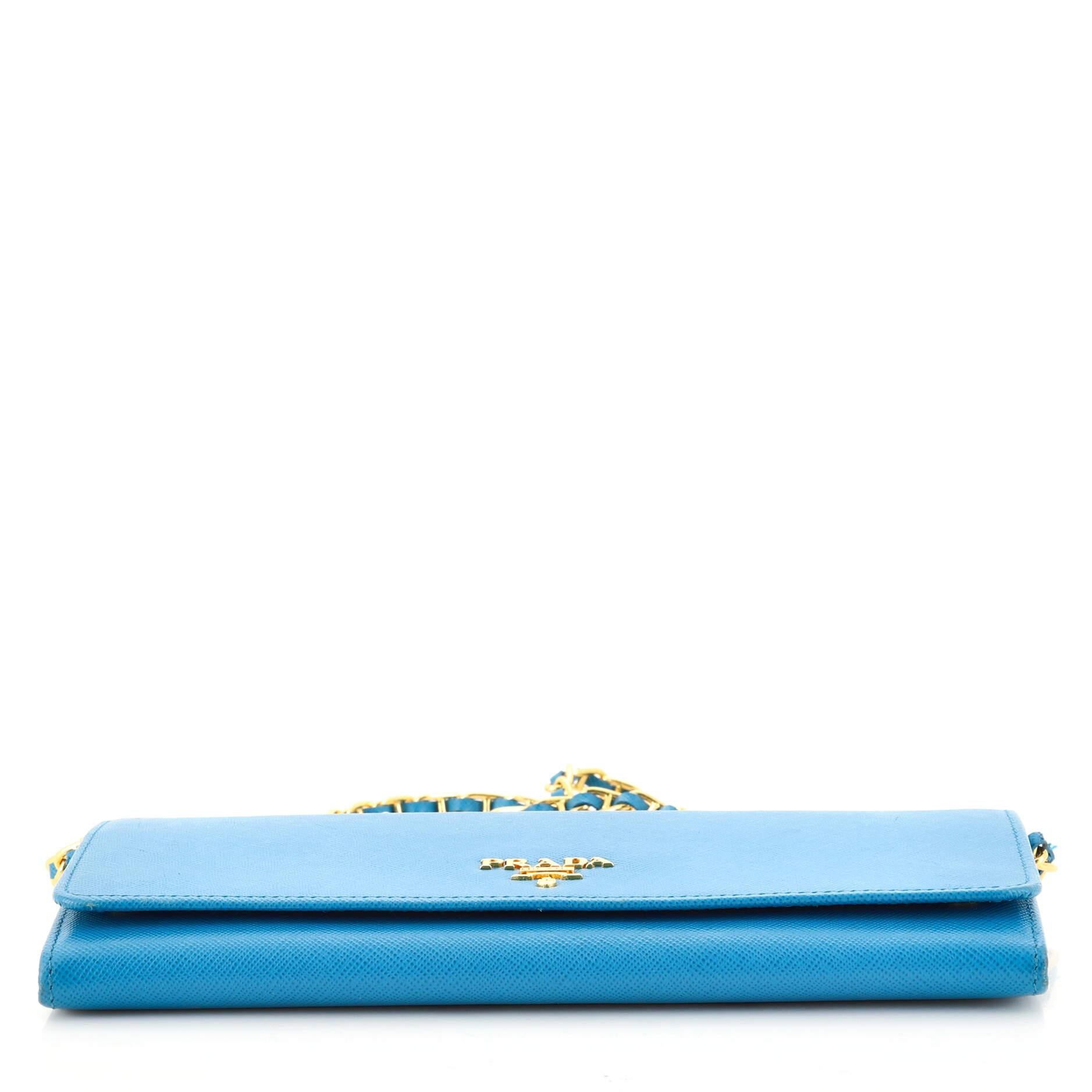 blue prada wallet