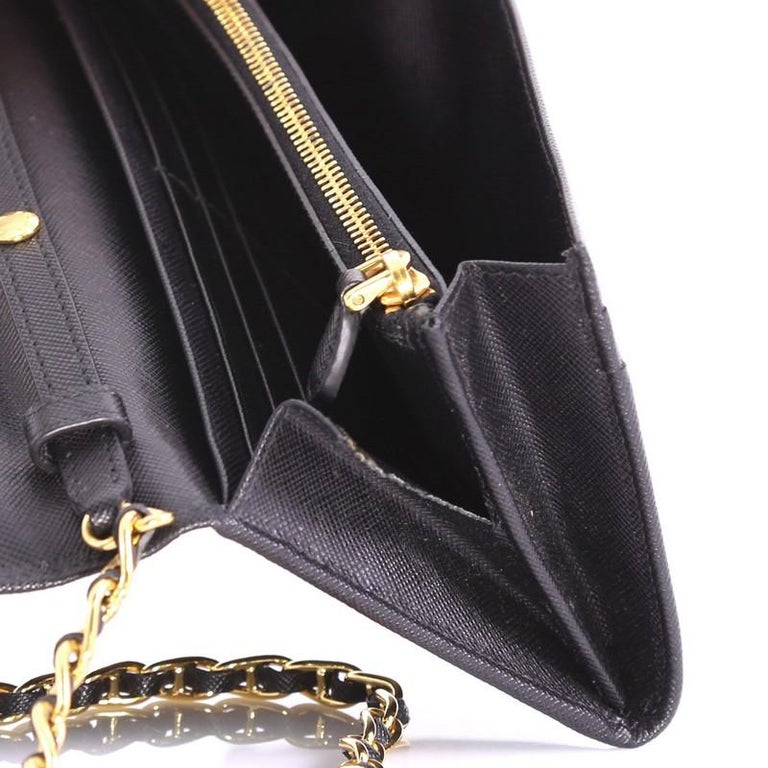 Prada Wallet on Chain Saffiano Leather at 1stDibs