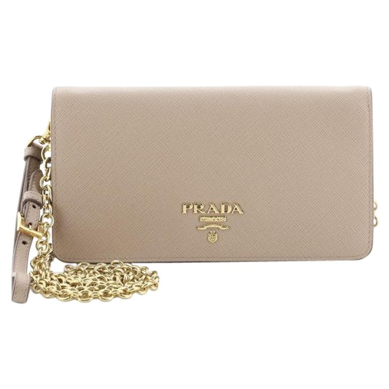 Prada Wallet on Chain Saffiano Leather at 1stDibs