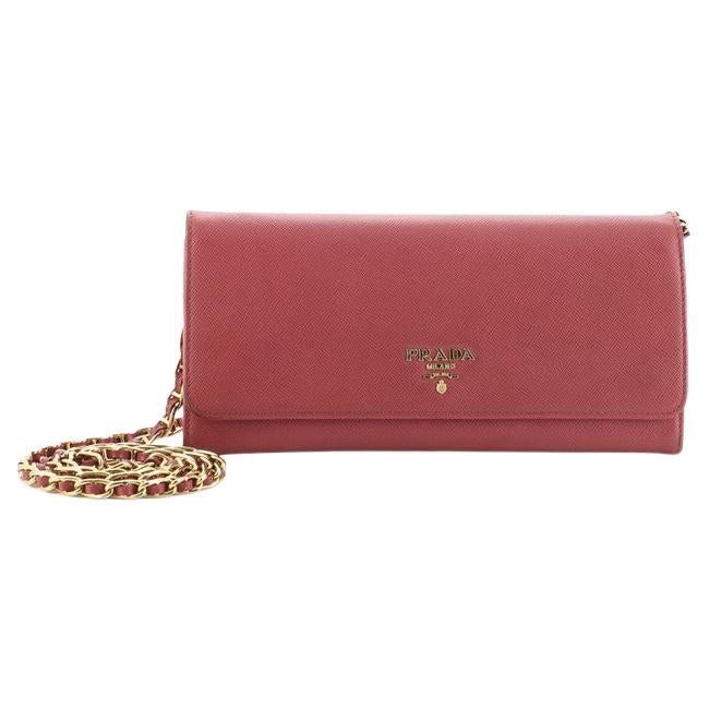 prada red wallet on chain