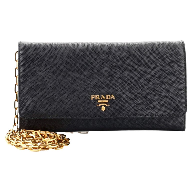 Prada Wallet on Chain Saffiano Leather at 1stDibs