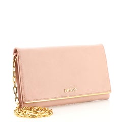 Prada Wallet on Chain Saffiano Leather with Metal Detail