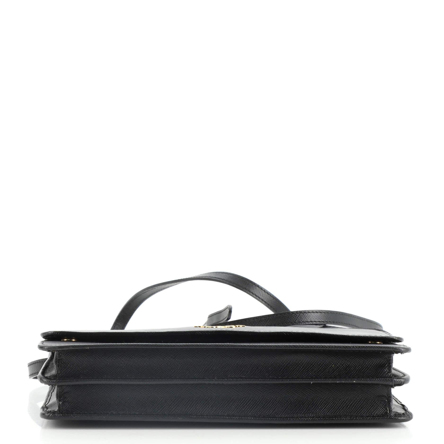 prada saffiano leather wallet with shoulder strap