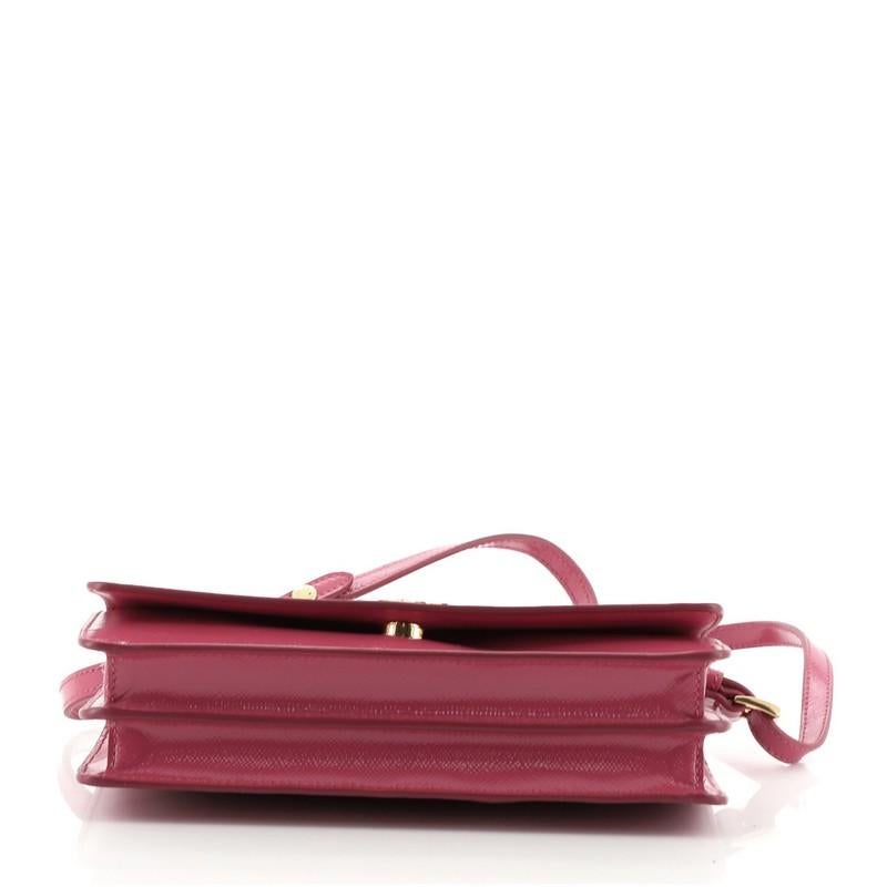 Pink Prada Wallet on Strap Saffiano Leather Small