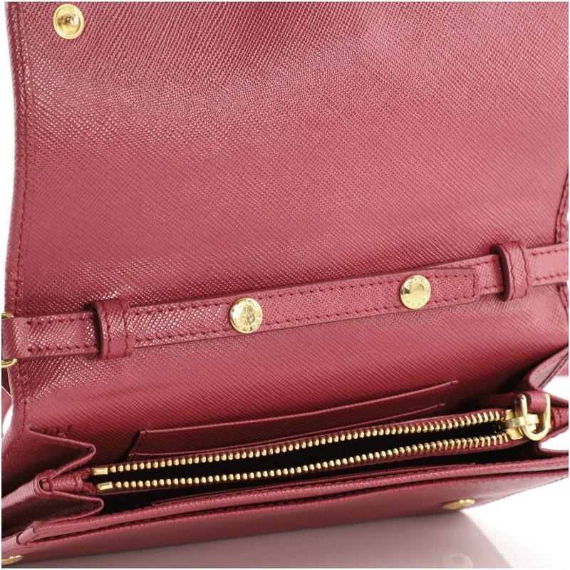 Prada Wallet on Strap Saffiano Leather Small In Good Condition In NY, NY