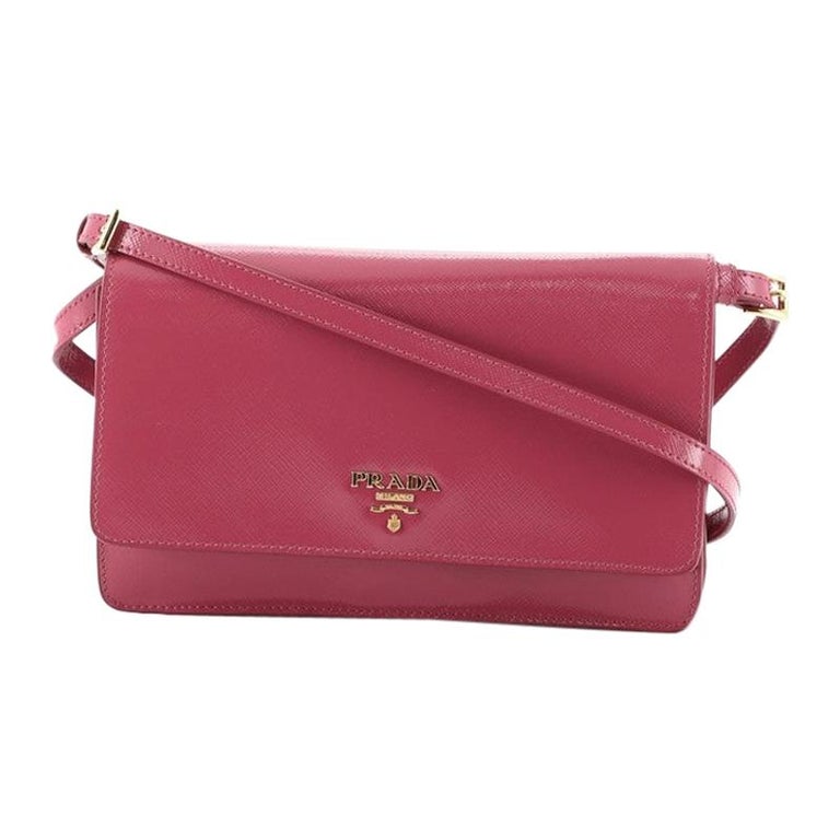 Prada Wallet on Strap Saffiano Leather Small at 1stDibs