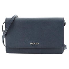 Prada Wallet on Strap Saffiano Leather Small
