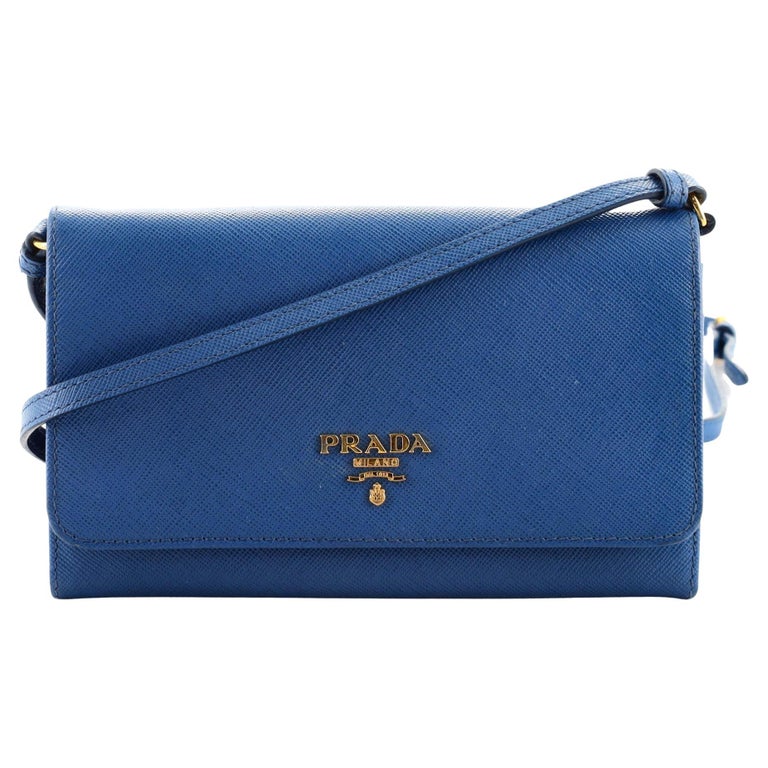 Prada Wallet on Strap Saffiano Leather Small at 1stDibs