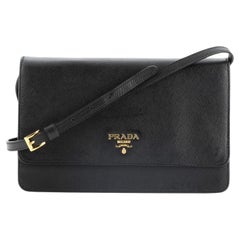 Prada Wallet on Strap Saffiano Leather Small