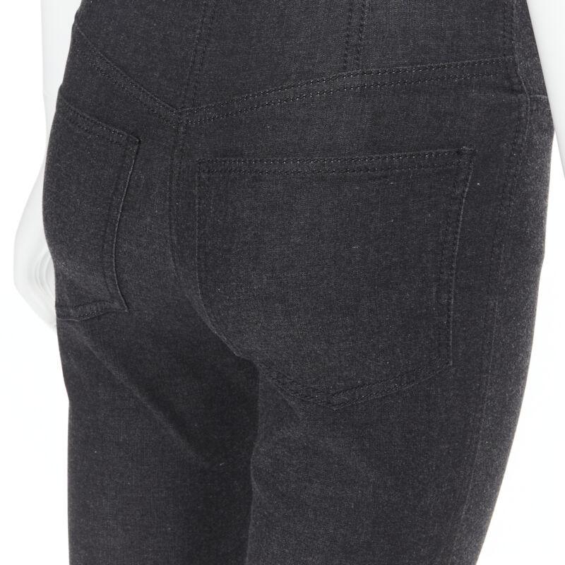 PRADA washed grey cotton high waisted cropped stretch jeans IT38 For Sale 3