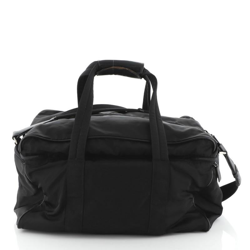 Black Prada  Weekender Duffle Bag Tessuto Large