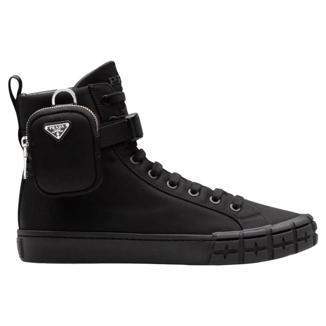 Prada Wheel Re-Nylon High-top Sneakers IT39
