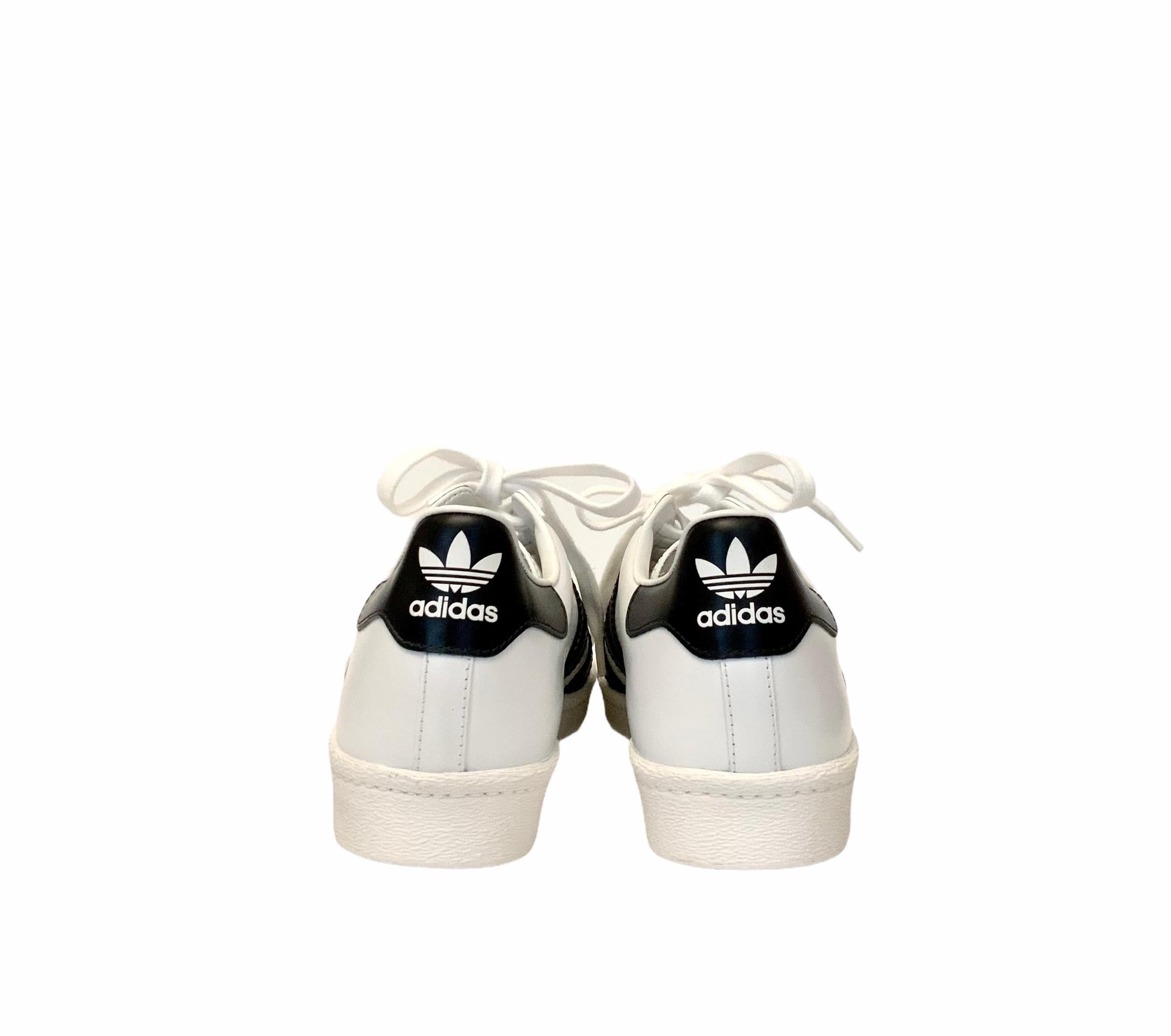 Gray Prada White and Black Adidas Superstar Sneakers