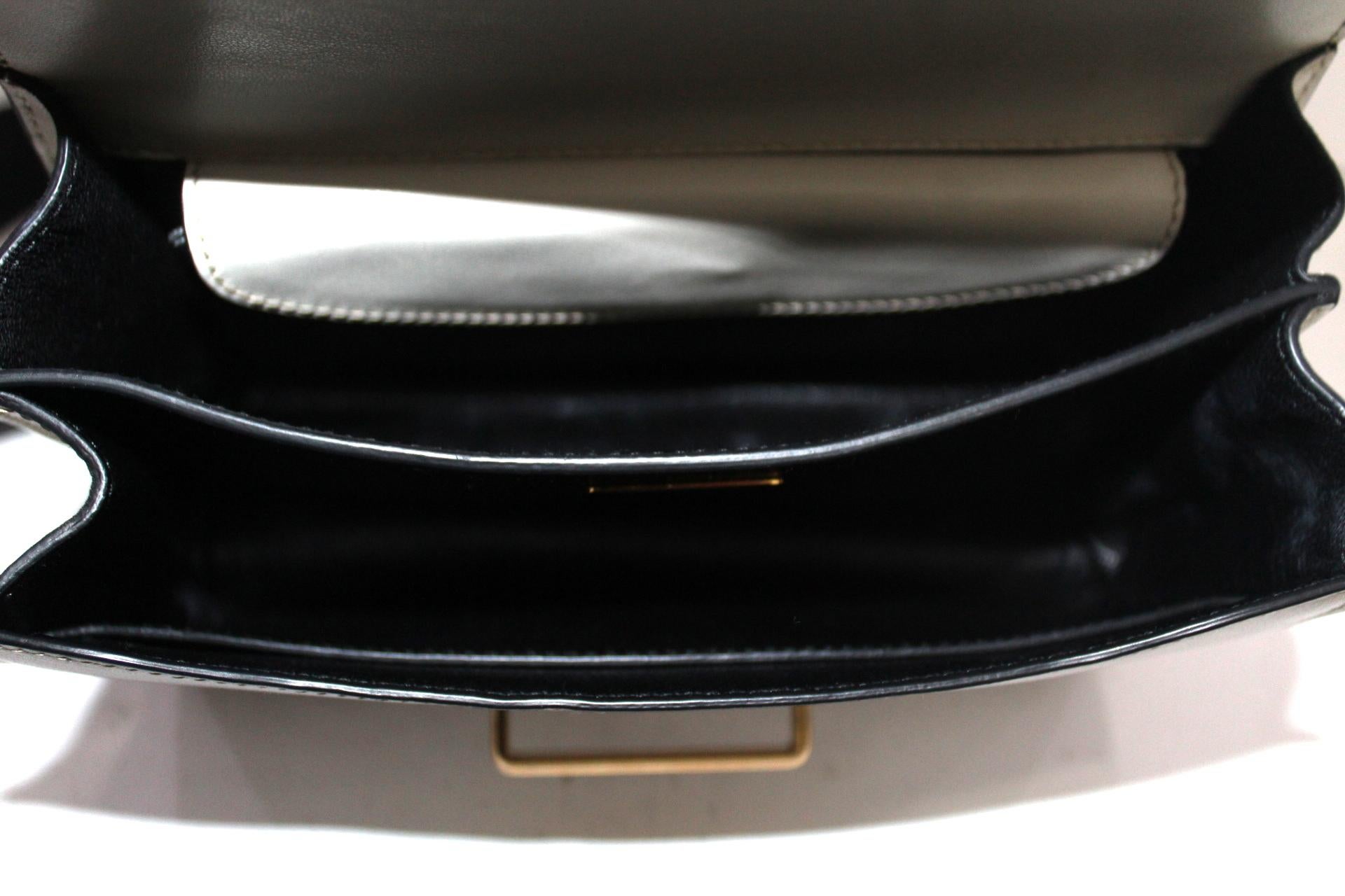 Prada White and Black Leather Cahier Bag 1