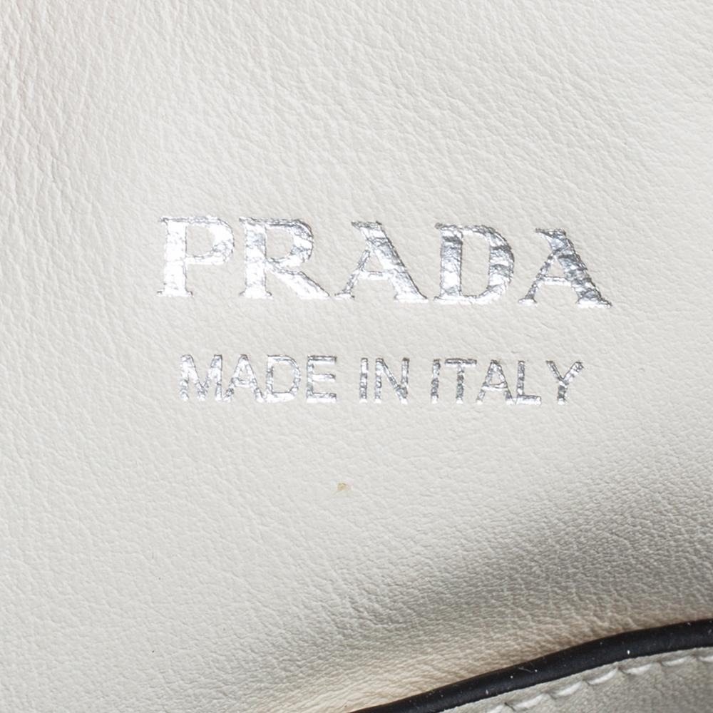 Prada White/Black Grace Lux Leather Concept Tote 3
