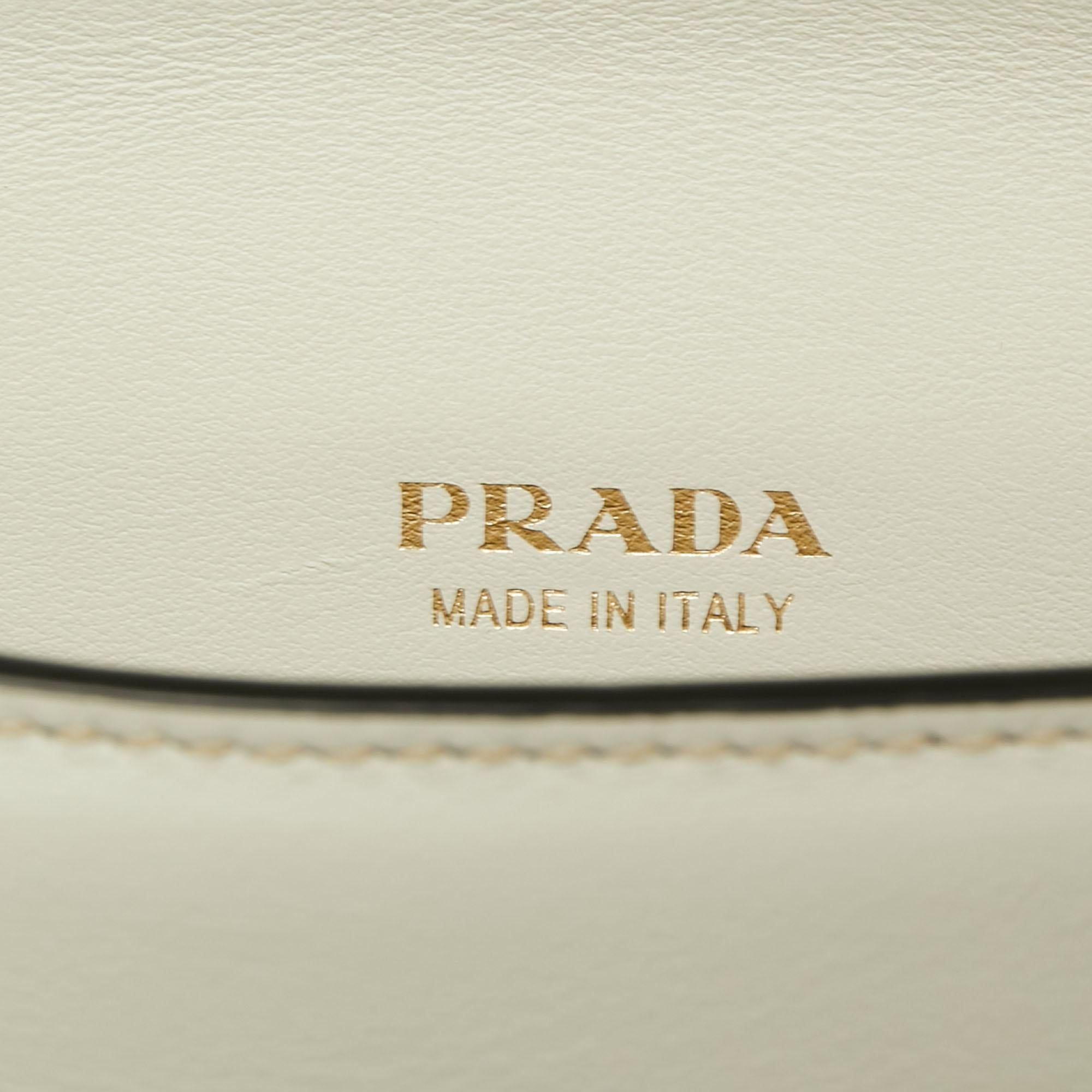 Prada White/Black Leather Cahier Belt Bag 2