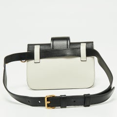 Prada White/Black Leather Cahier Belt Bag