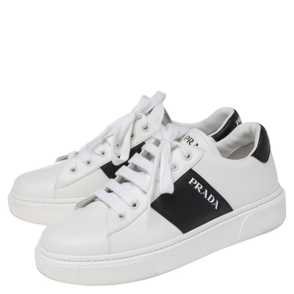 black and white prada sneakers
