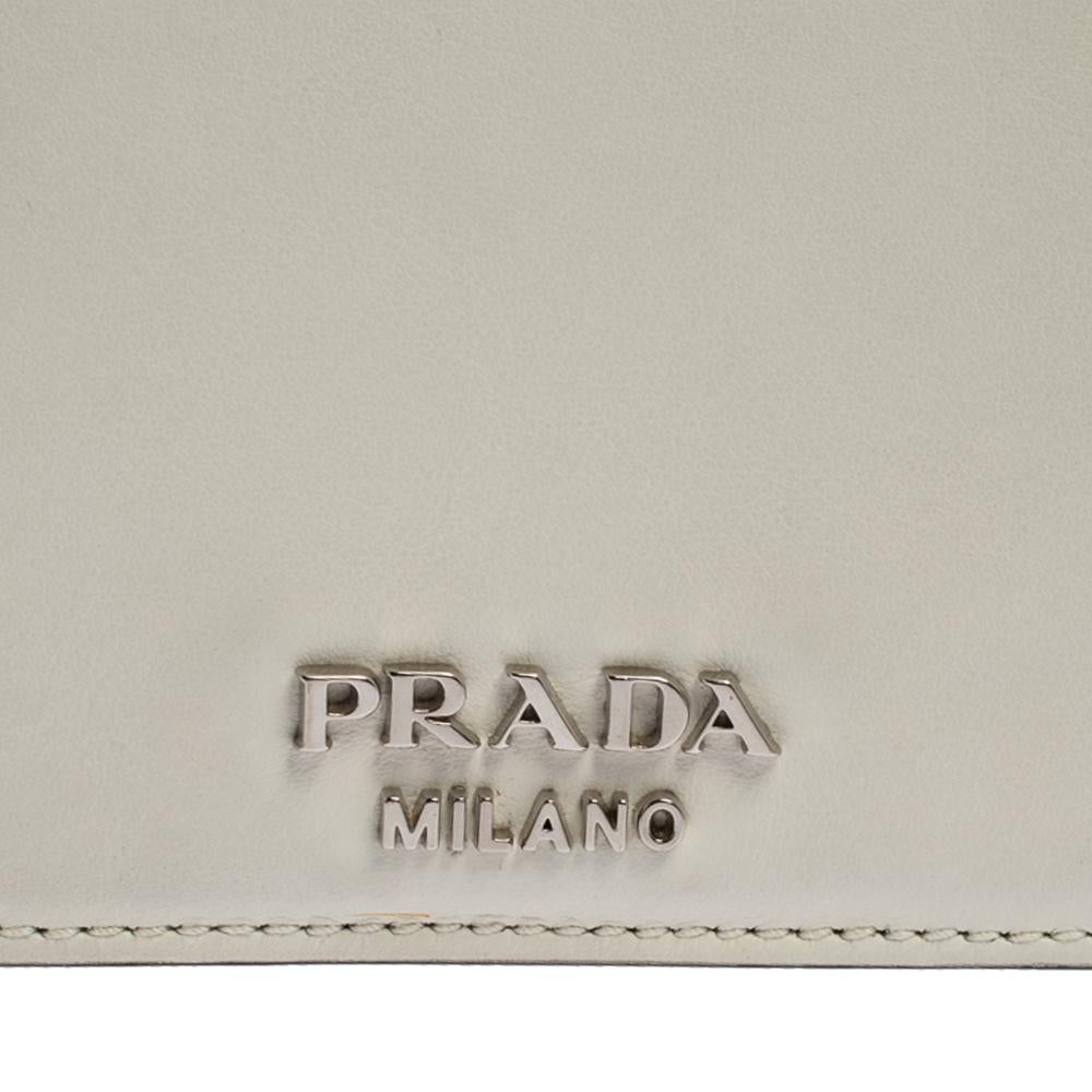 Prada White/Black Leather Plex Ribbon Shoulder Bag 7