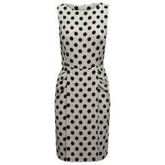 Prada White & Black Polka Dot Sleeveless Dress