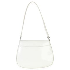 Prada White Brushed Leather Small Cleo