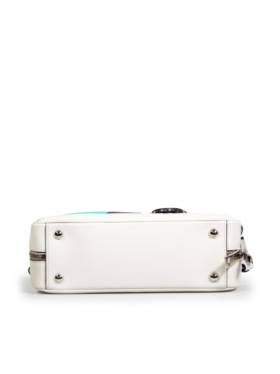 Prada White Calf Leather Logo City Duffle Bag In Good Condition In London, GB