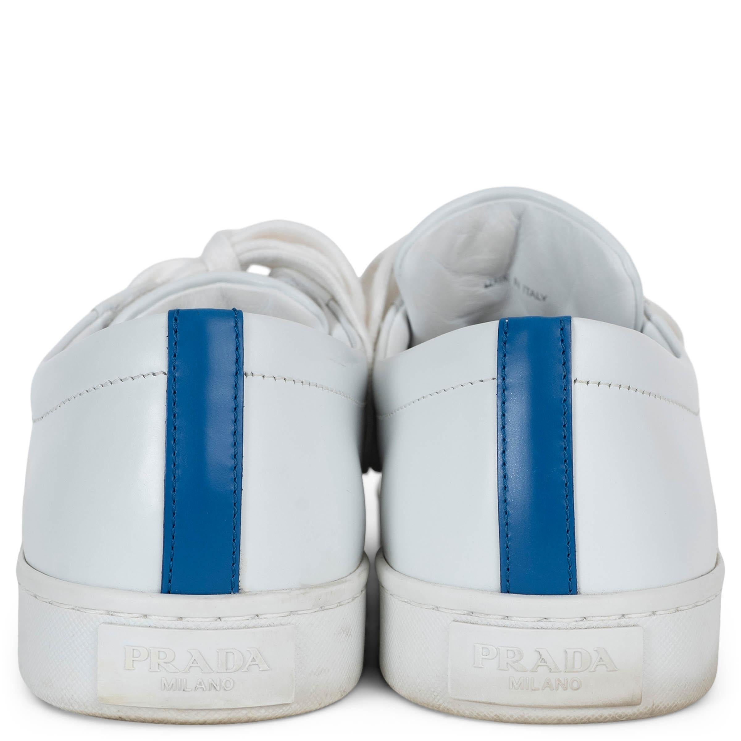 PRADA weiß & kobalt leder 2022 LANE Turnschuhe Schuhe 38 im Zustand „Hervorragend“ im Angebot in Zürich, CH
