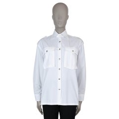 PRADA Weißes Baumwollhemd mit Knopfleiste aus weißer Baumwolle 2019 MILITARY POPLIN 38 XS