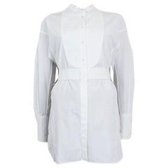 PRADA white cotton Belted Tunic Shirt 38 XS