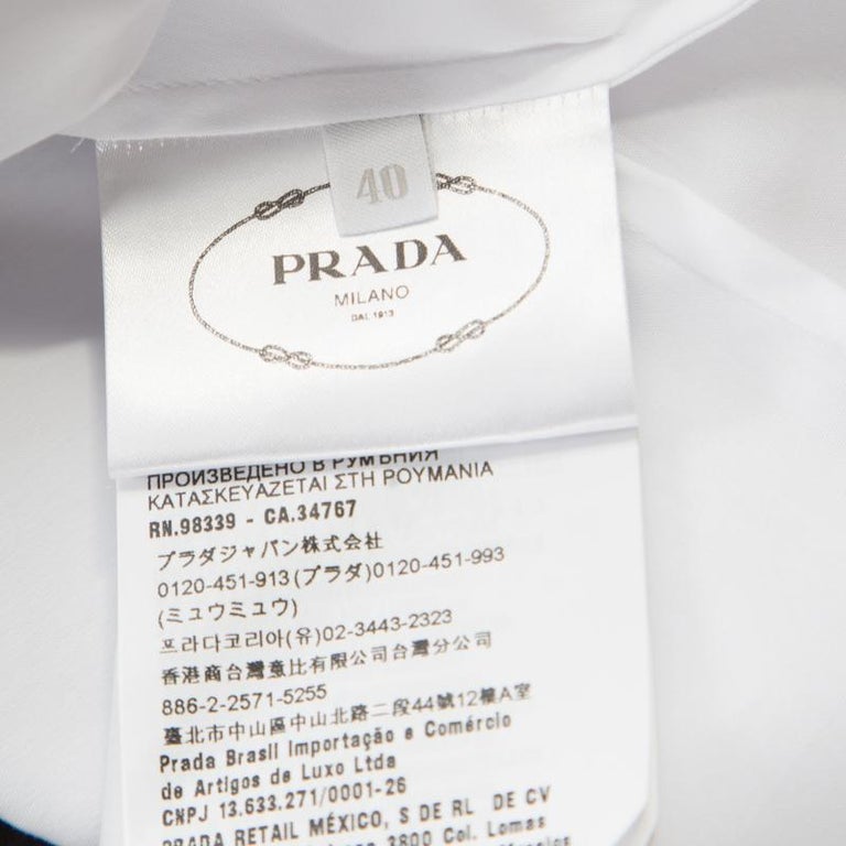 Prada White Cotton Button Front Long Sleeve Shirt S For Sale at 1stDibs ...