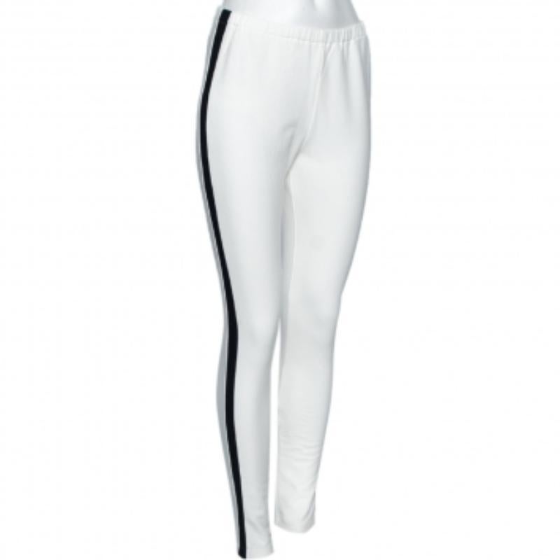 Gray Prada White Cotton Contrast Trimmed Track Pants M For Sale