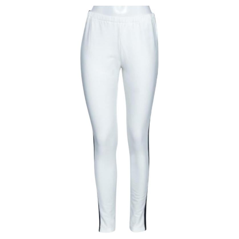 Prada White Cotton Contrast Trimmed Track Pants M For Sale